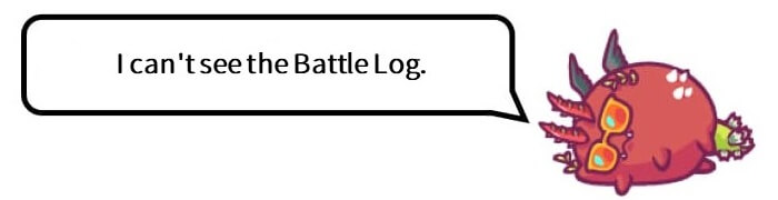 I can't see the battle log